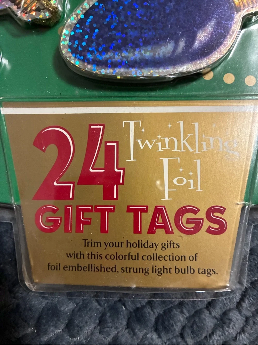 Twinkling Foil Light Bulb Gift Tags - Multi-Color Set